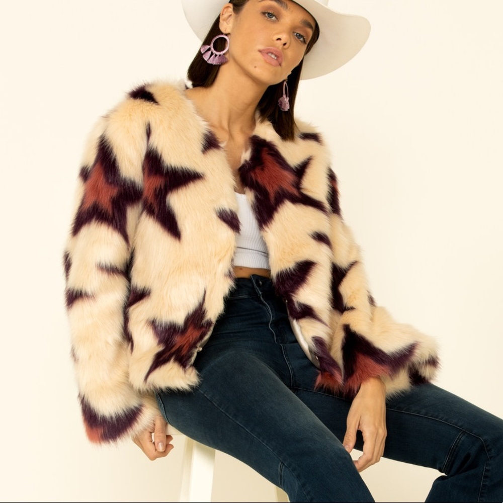 NWT Band of Gypsies faux fur jacket